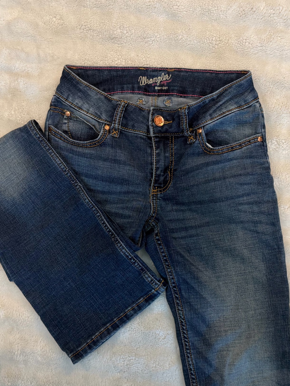 Wrangler Boot Cut Jeans with Pink Stitching - Picture 1 of 6